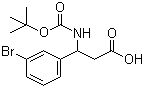 structure of CAS# 284493-58-9, Boc-3-amino-3-(3'-bromophenyl)propionic acid;3-(3-Bromophenyl)-3-[(tert-butoxycarbonyl)amino]propanoic acid