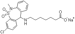 Tianeptine sodium salt molecular structure (CAS 30123-17-2)