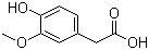 structure of CAS# 306-08-1, Homovanillic acid;3-Methoxy-4-hydroxyphenyl acetic acid; 4-Hydroxy-3-methoxyphenylacetic acid; HVA