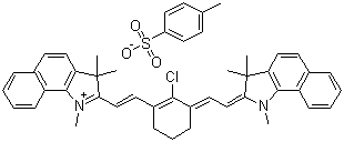2-((E)-2-(2-Chloro-3-[(E)-2-(1,3,3-trimethyl-1,3-dihydro-2H-benzo[g]indol-2-ylidene)ethylidene]-1-cyclohexen-1-yl)ethenyl)-1,3,3-trimethyl-3H-benzo[g]indolium 4-methylbenzenesulfonate molecular structure (CAS 309967-80-4)