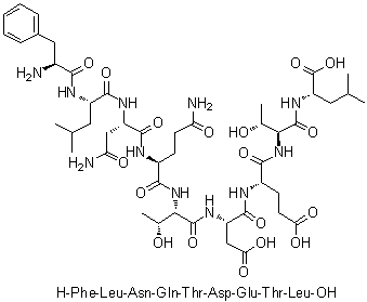 L-Phenylalanyl-L-leucyl-L-asparaginyl-L-glutaminyl-L-threonyl-L-alpha-aspartyl-L-alpha-glutamyl-L-threonyl-L-leucine molecular structure (CAS 310879-83-5)