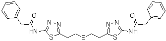 结构式 CAS# 314045-39-1, N,N'-[亚硫基二(2,1-乙二基-1,3,4-噻二唑-5,2-二基)]二[苯乙酰胺]