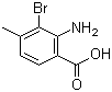 结构式 CAS# 320740-35-0, 2-氨基-3-溴-4-甲基苯甲酸