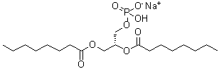 Octanoic acid (1R)-1-[(phosphonooxy)methyl]-1,2-ethanediyl ester monosodium salt molecular structure (CAS 321883-54-9)