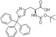 structure of CAS# 32926-43-5, N-Boc-N'-trityl-L-histidine;Boc-His(Trt)-OH