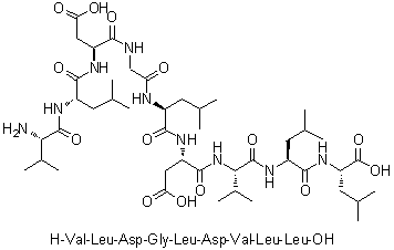 L-Valyl-L-leucyl-L-alpha-aspartylglycyl-L-leucyl-L-alpha-aspartyl-L-valyl-L-leucyl-L-leucine molecular structure (CAS 329314-96-7)