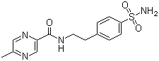 2-[4-氨基磺酰-苯基]-乙基-5-甲基吡嗪甲酰胺分子结构 (CAS 33288-71-0)