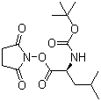 结构式 CAS# 3392-09-4, N-叔丁氧羰基-L-亮氨酸 N-羟基琥珀酰亚胺酯