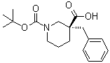 结构式 CAS# 339539-81-0, (R)-3-苄基-1-(叔丁氧羰基)哌啶-3-羧酸