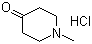 结构式 CAS# 34737-83-2, 1-甲基-4-哌啶酮盐酸盐