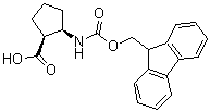 结构式 CAS# 352707-76-7, (1R,2S)-rel-2-[[芴甲氧羰基]氨基]环戊烷羧酸