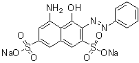 structure of CAS# 3567-66-6, C.I. Acid Red 33;Hispacid Fuchsin B; Japan Red 227; Japan Red No. 227; Naphthalene Red B; Puricolor Red ARE 33; 5-Amino-4-hydroxy-3-(phenylazo)-2,7-naphthalenedisulfonic acid disodium salt