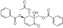 (4R,5S,6S)-5-(Acetyloxy)-4-(benzoyloxy)-6-[(benzoyloxy)methyl]-6-hydroxy-2-cyclohexen-1-one molecular structure (CAS 358748-29-5)