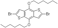 2,6-Dibromo-4,8-bis(hexyloxy)-benzo[1,2-b:4,5-b']dithiophene molecular structure (CAS 359017-65-5)