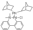 结构式 CAS# 359803-53-5, [2'-(二甲氨基)-2-联苯基]-(去甲基二降冰片膦)氯化钯