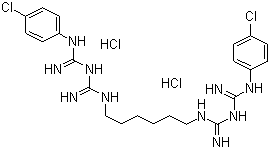 Chlorhexidine hydrochloride molecular structure (CAS 3697-42-5)