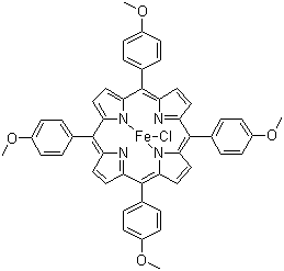 structure of CAS# 36995-20-7, 5,10,15,20-Tetrakis(4-methoxyphenyl)-21H,23H-porphine iron(III) chloride