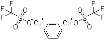 Copper(I) trifluoromethanesulfonate benzene complex molecular structure (CAS 37234-97-2)