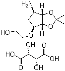 2-[[(3aR,4S,6R,6aS)-6-Aminotetrahydro-2,2-dimethyl-4H-cyclopenta-1,3-dioxol-4-yl]oxy]-ethanol (2R,3R)-2,3-dihydroxybutanedioate molecular structure (CAS 376608-65-0)