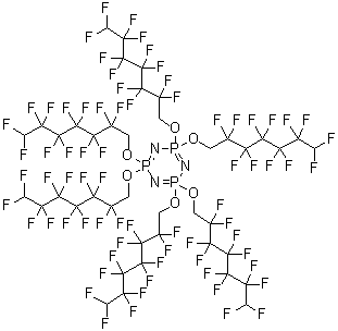 2,2,4,4,6,6-六((2,2,3,3,4,4,5,5,6,6,7,7-十二氟庚基)氧基)-2,2,4,4,6,6-六氢-1,3,5,2,4,6-三氮杂三磷杂苯分子结构 (CAS 3830-74-8)