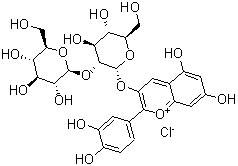 Cyanidine 3-sophoroside molecular structure (CAS 38820-68-7)