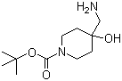 结构式 CAS# 392331-66-7, 4-(氨基甲基)-4-羟基哌啶-1-甲酸叔丁酯