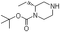 (R)-1-叔丁氧羰基-2-乙基哌嗪分子结构 (CAS 393781-70-9)