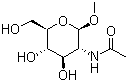 structure of CAS# 3946-01-8, Methyl 2-acetamido-2-deoxy-beta-D-glucopyranoside;Methyl 2-acetamido-2-deoxy-beta-D-glucoside; Methyl 2-deoxy-2-acetamido-beta-D-glucopyranoside; Methyl N-acetyl-beta-D-glucosaminide; Methyl N-acetylglucosaminide; beta-Methyl N-acetyl-D-glucosamine; beta-Methyl N-acetylglucosaminide
