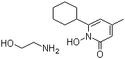 结构式 CAS# 41621-49-2, 环吡司胺; 环吡酮胺; 环匹罗司乙醇胺; 6-环己基-1-羟基-4-甲基吡啶-2(1H)-酮 2-氨基乙醇