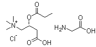 Propionyl-L-carnitine chloride glycinate molecular structure (CAS 423152-20-9)