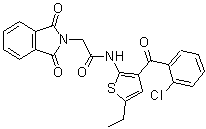 N-[3-(2-Chlorobenzoyl)-5-ethyl-2-thienyl]-1,3-dihydro-1,3-dioxo-2H-isoindole-2-acetamide molecular structure (CAS 42753-80-0)