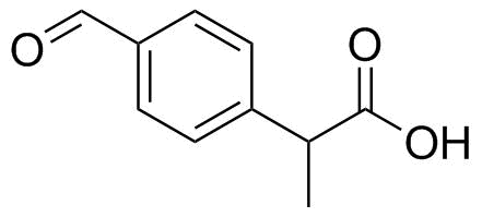 4-Formyl-alpha-methylbenzeneacetic acid molecular structure (CAS 43153-07-7)