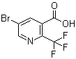 structure of CAS# 436799-36-9, 5-Bromo-2-(trifluoromethyl)-3-pyridinecarboxylic acid