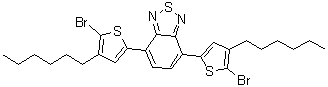 结构式 CAS# 444579-39-9, 4,7-二(5-溴-4-己基噻吩-2-基)苯并[c][2,1,3]噻二唑