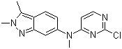 structure of CAS# 444731-75-3, N-(2-Chloropyrimidin-4-yl)-N,2,3-trimethyl-2H-indazol-6-amine