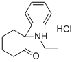 structure of CAS# 4551-92-2, Deschloro-N-ethyl-ketamine hydrochloride;2-(ethylamino)-2-phenylcyclohexan-1-one;hydrochloride
