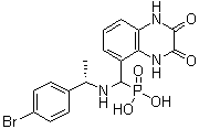 [[[(1S)-1-(4-Bromophenyl)ethyl]amino](1,2,3,4-tetrahydro-2,3-dioxo-5-quinoxalinyl)methyl]phosphonic acid molecular structure (CAS 459836-30-7)