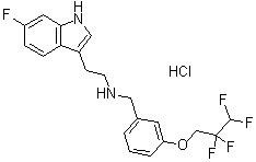 N-[2-(6-Fluoro-1H-indol-3-yl)ethyl]-3-(2,2,3,3-tetrafluoropropoxy)benzylamine monohydrochloride molecular structure (CAS 467458-02-2)