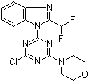4-(4-Chloro-6-(2-(difluoromethyl)-1H-benzo[d]imidazol-1-yl)-1,3,5-triazin-2-yl)morpholine molecular structure (CAS 475111-38-7)