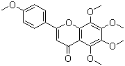 structure of CAS# 481-53-8, Tangeretin;5,6,7,8-Tetramethoxy-2-(4-methoxyphenyl)-4-benzopyrone