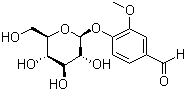 4-(beta-D-葡萄糖基)-3-甲氧基苯甲醛分子结构 (CAS 494-08-6)