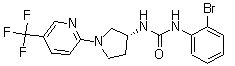 结构式 CAS# 501951-42-4, SB 705498; N-(2-溴苯基)-N'-[(3R)-1-[5-(三氟甲基)-2-吡啶基]-3-吡咯烷基]脲