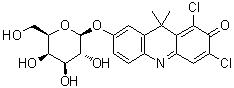 9H-(1,3-Dichloro-9,9-dimethylacridin-2-on-7-yl) beta-D-galactopyranoside molecular structure (CAS 503178-95-8)