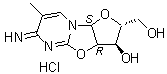 [2R-(2alpha,3beta,3abeta,9abeta)]-2,3,3a,9a-Tetrahydro-3-hydroxy-6-imino-7-methyl-6H-furo[2',3':4,5]oxazolo[3,2-a]pyrimidine-2-methanol monohydrochloride molecular structure (CAS 51391-96-9)