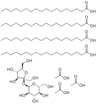 Sucrose acetate stearate molecular structure (CAS 52439-69-7)