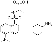 structure of CAS# 53332-27-7, N-[[5-(Dimethylamino)-1-naphthalenyl]sulfonyl]-L-alanine compd. with cyclohexanamine (1:1)