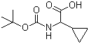 2-(叔丁氧羰基氨基)-2-环丙基乙酸分子结构 (CAS 54256-41-6)