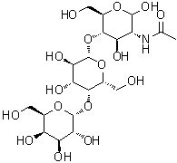 structure of CAS# 54832-51-8, D-Galactosyl-alpha-(1→4)-D-galactosyl-beta-(1→4)-N-acetyl-D-glucosamine