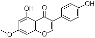 结构式 CAS# 552-59-0, 樱黄素; 5,4'-二羟基-7-甲氧基异黄酮