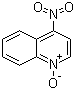 structure of CAS# 56-57-5, 4-Nitroquinoline N-oxide;Nitrochin; 4-Nitroquinoline 1-oxide; 4-Nitroquinoline oxide
